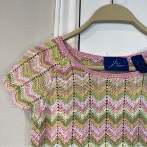 JH Collectibles Pink and Green Chevron Top